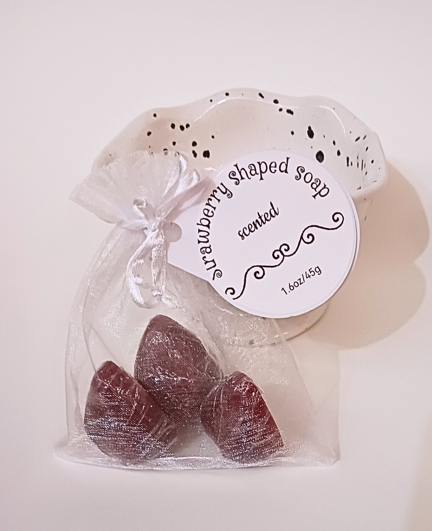 Bagged Soaps- Strawberry Shaped and Scented, Maroon