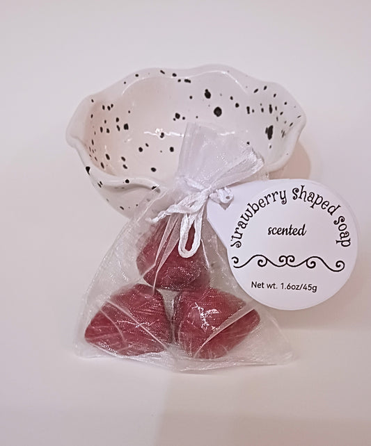 Bagged Soaps- Strawberry Shaped and Scented, Red