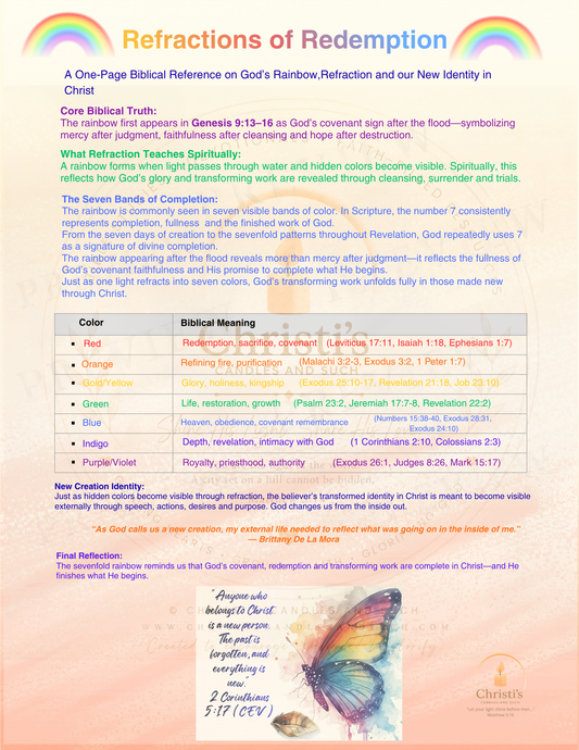 Refractions of Redemption: A One-Page Biblical Rainbow Reference PDF