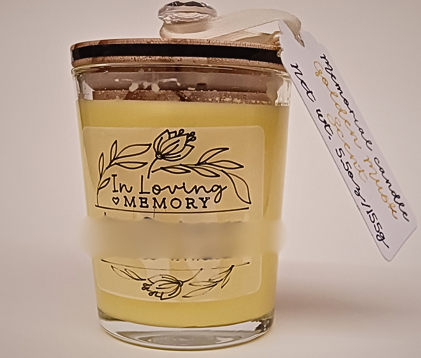 5.5oz Personalized memorial candle