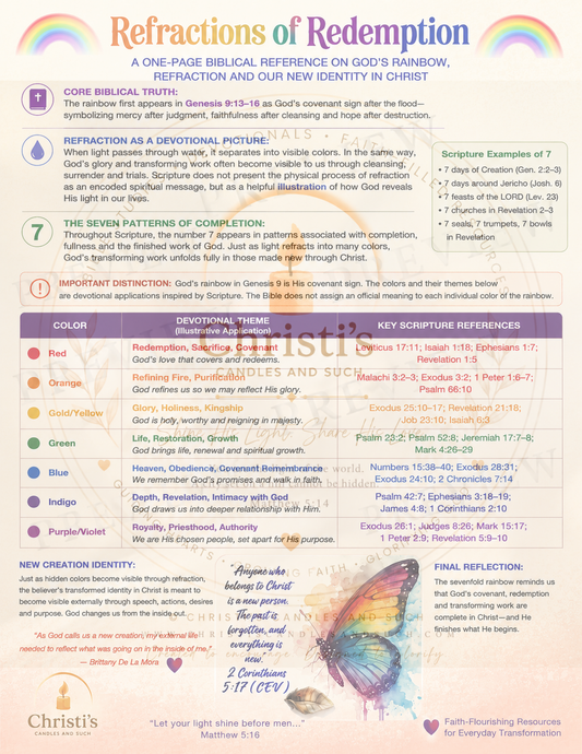 Refractions of Redemption: A One-Page Biblical Rainbow Reference PDF